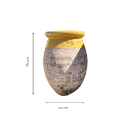 Matériaux d'Antan : JARRE OLIVE PATINE PRESTIGE COL JAUNE TRADITION H70