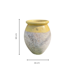 Matériaux d'Antan : JARRE A HUILE COL JAUNE H55