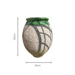 Matériaux d'Antan : JARRE OLIVE PATINE CLASSIQUE EMAILLE VERT H110