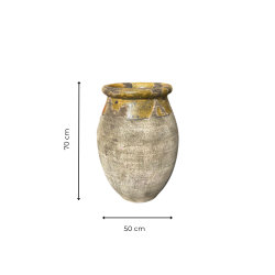 Matériaux d'Antan : JARRE OLIVE EMAILLE MIEL H70