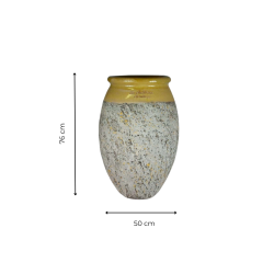 Matériaux d'antan : JARRE BIOT OLIVE COL JAUNE H92