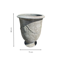 Matériaux d'Antan : VASE ANDUZE AVEC GUIRLANDE PIERRE H78