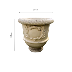 Matériaux d'Antan : VASE BLANC CREME GUIRLANDE H80