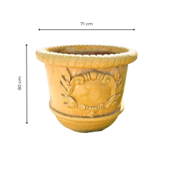 Matériaux d'Antan : VASE JAUNE TERRE CUITE H76
