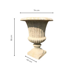 Matériaux d'Antan : VASE MEDICIS PIERRE VIEILLIE H95