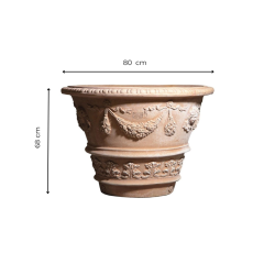 Matériaux d'Antan : VASE TERRE CUITE FILLE ET RUBANS H68