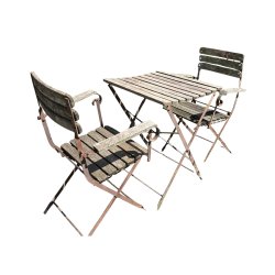 Matériaux d'antan : ENSEMBLE CHAISE ET TABLE FER ET BOIS