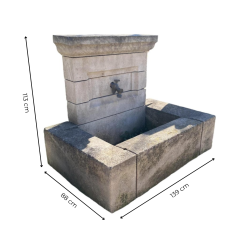 Matériaux d'Antan : FONTAINE AVEC BASSIN RECTANGULAIRE H117