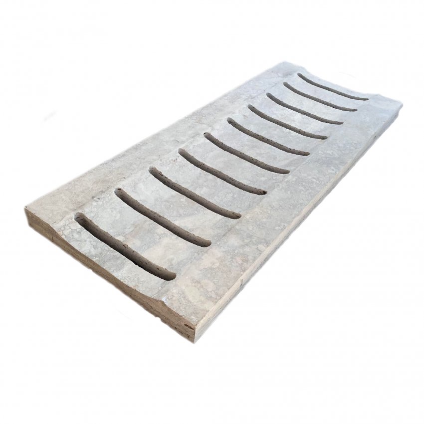 Matériaux d'Antan : CANIVEAU EN PIERRE DE TRAVERTIN 60x25x3