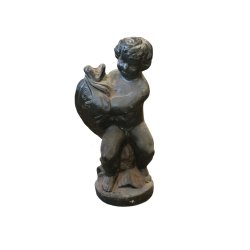 Matériaux d'Antan : ANGELOT NOIR AVEC POISSON FONTE H55