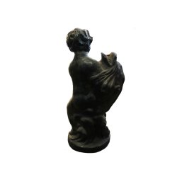 Matériaux d'Antan : ANGELOT NOIR AVEC POISSON FONTE H55