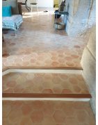 Matériaux d'Antan : TOMETTES HEXAGONALES EN TERRE CUITE